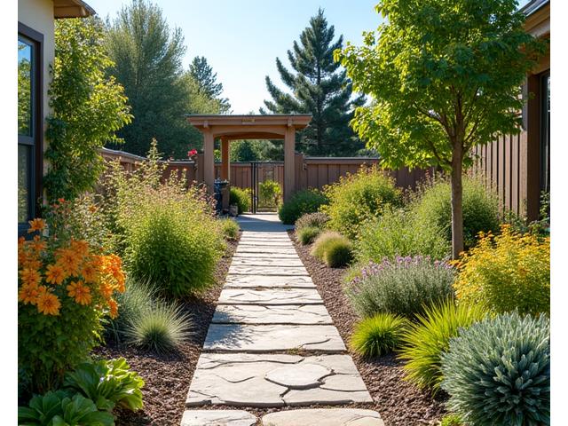 Case study photo of a water-wise suburban garden in Eagle, Idaho