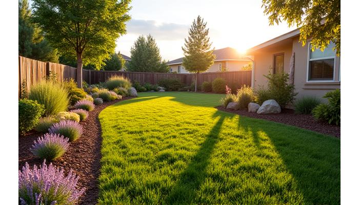 After image of a vibrant, xeriscaped landscape thriving in Boise summer